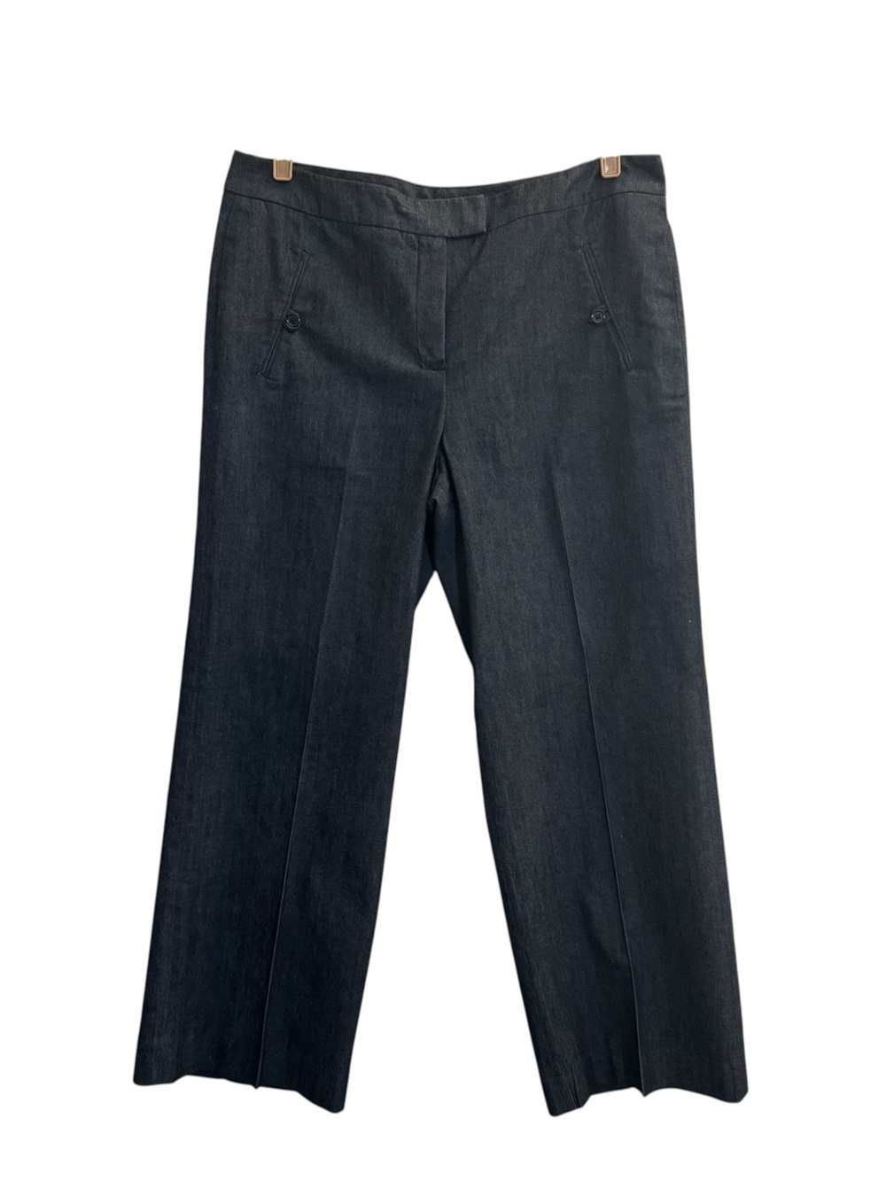 Sandro Women's Dress Trouser charcoal gray pants size 14 front seam #7469